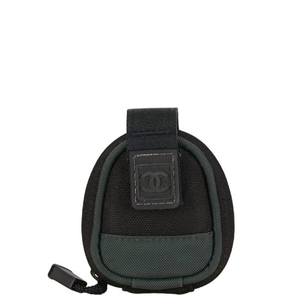 222 54681 1 CHANEL Cocomark Sportsline Arm Pouch Accessory Case Black Nylon