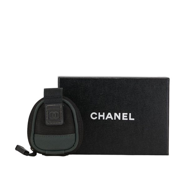 222 54681 9 CHANEL Cocomark Sportsline Arm Pouch Accessory Case Black Nylon