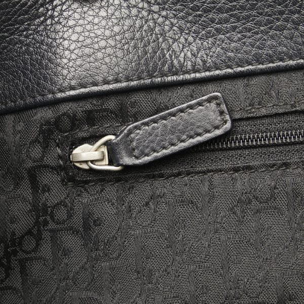 222 54684 6 Dior Cannage Tote Bag Black Silver Leather