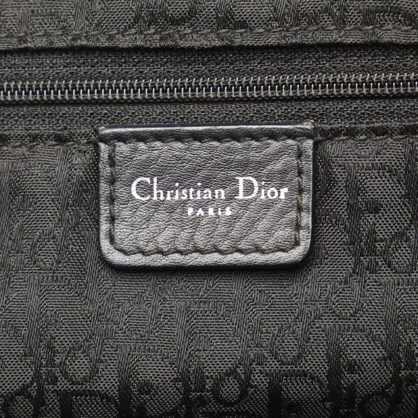 222 54684 7 Dior Cannage Tote Bag Black Silver Leather