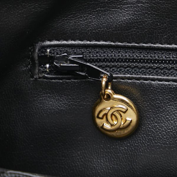 222 55825 6 CHANEL Vintage Cocomark Rucksack Backpack Black Gold Caviar Skin