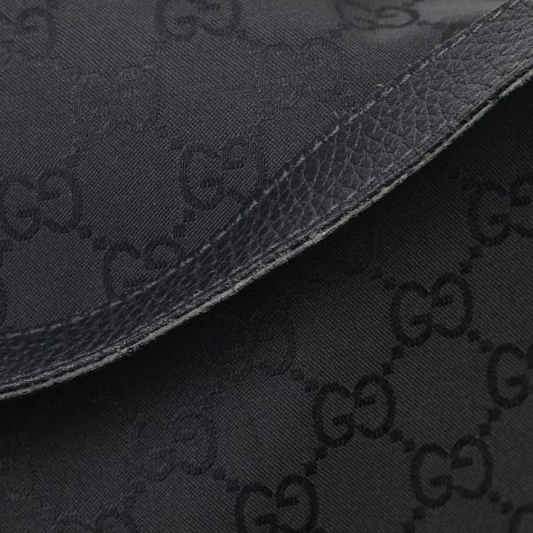 222 56442 5 Gucci GG Canvas Abbey Handbag Tote Bag 293578 Black Canvas Leather