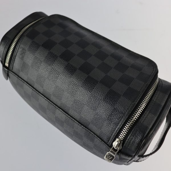 Louis Vuitton Toilet Pouch Bag Black Gray - Image 7