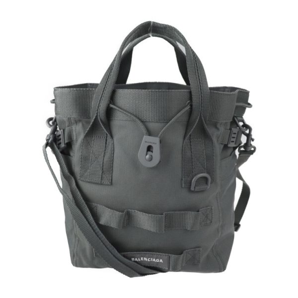 2221123010183 1 Balenciaga Army Tote Nylon Canvas Handbag Gray