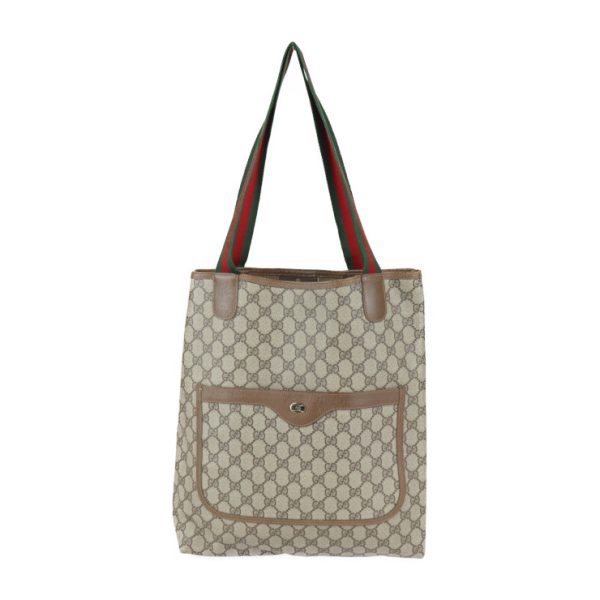 2222081002005 1 GUCCI Sherry Line Tote Bag GG Supreme Canvas Beige Brown