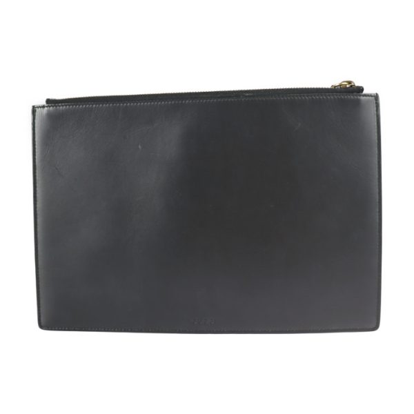 2222093007141 3 GUCCI Ghost Clutch Bag Leather Black