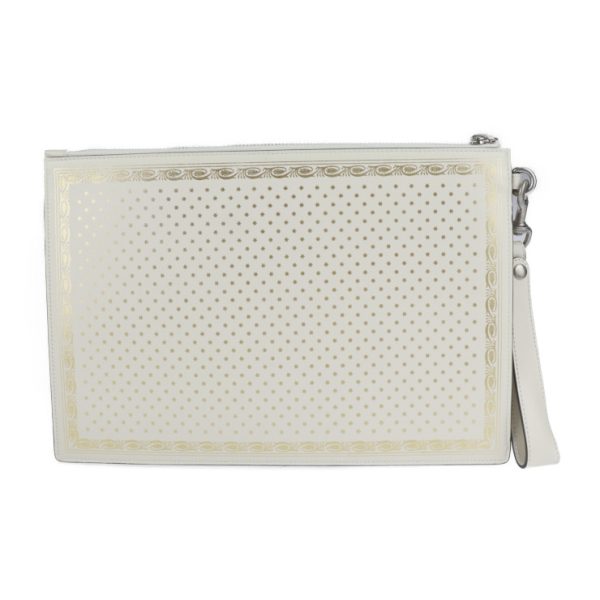 2222093007143 3 GUCCI SEGA Clutch Bag Leather White