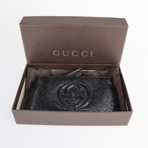 2223063010114 9 GUCCI Interlocking G Coin Case Patent Leather Black