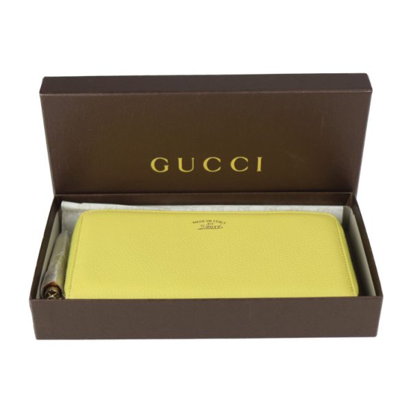 2223123001211 9 Gucci Bamboo Long Wallet Leather Yellow