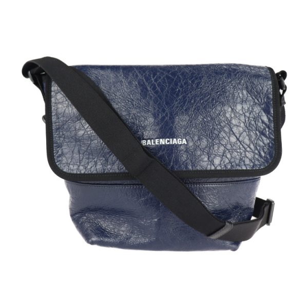 2224043010125 1 Balenciaga Explorer Leather Messenger Bag Navy