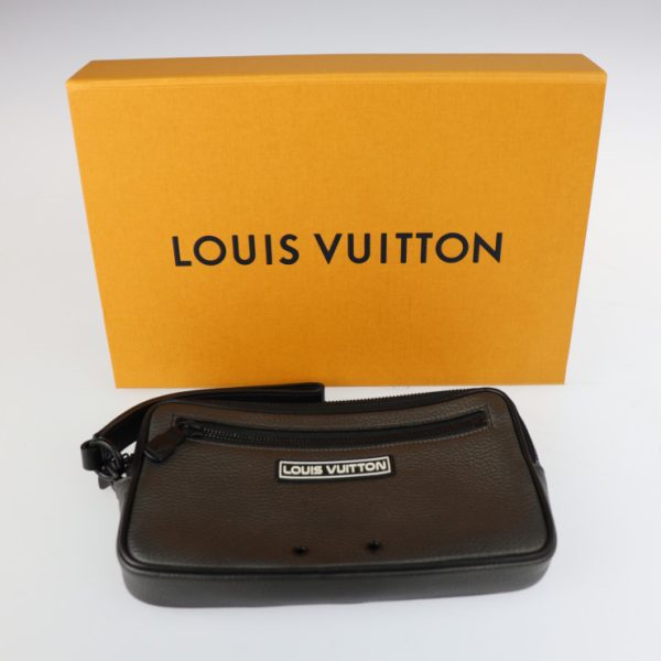 2224113007215 10 Louis Vuitton Alpha Clutch Bag Gray Black