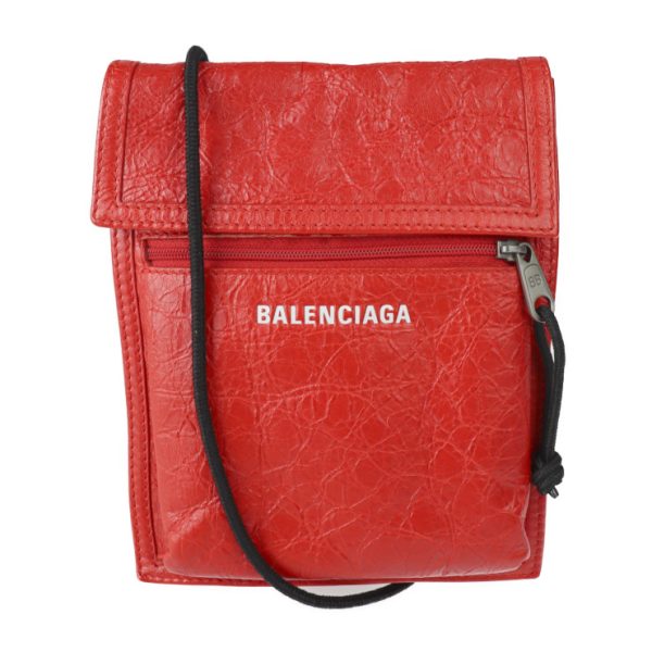 2224113010190 1 Balenciaga Explorer Leather Pouch Shoulder Bag Red