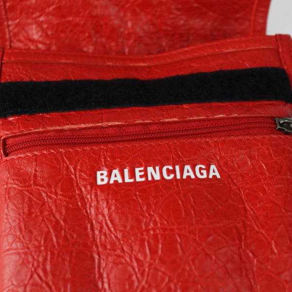 2224113010190 10 Balenciaga Explorer Leather Pouch Shoulder Bag Red