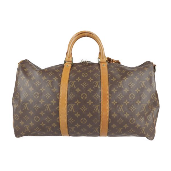 2226011001032 3 Louis Vuitton Keepall Bandouliere 50 Monogram Canvas Travel Bag Brown