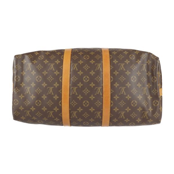 2226011001032 4 Louis Vuitton Keepall Bandouliere 50 Monogram Canvas Travel Bag Brown