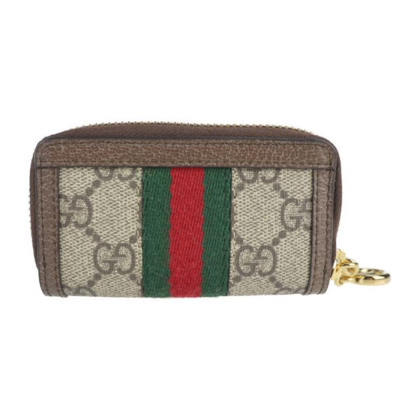 2227013007216 3 GUCCI Ophidia Shelley Line Key Case GG Supreme Canvas Beige Ebony Brown