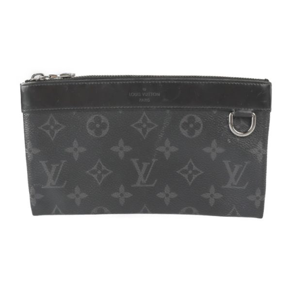 2227051001057 1 Louis Vuitton Monogram Eclipse Leather Clutch Bag Black Gray