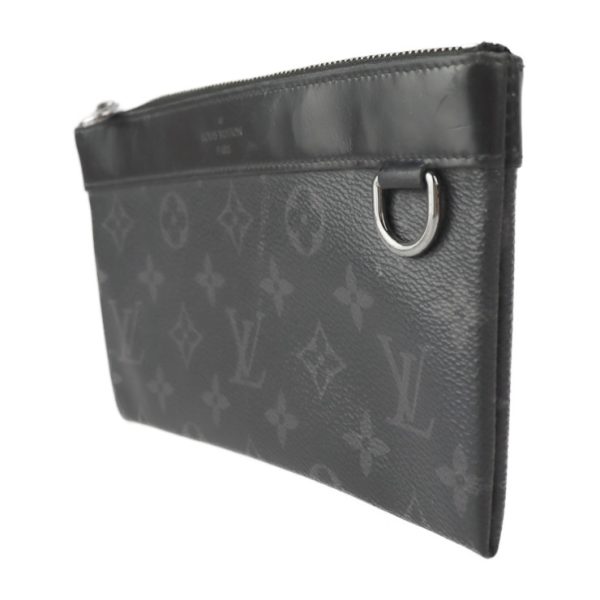 2227051001057 2 Louis Vuitton Monogram Eclipse Leather Clutch Bag Black Gray