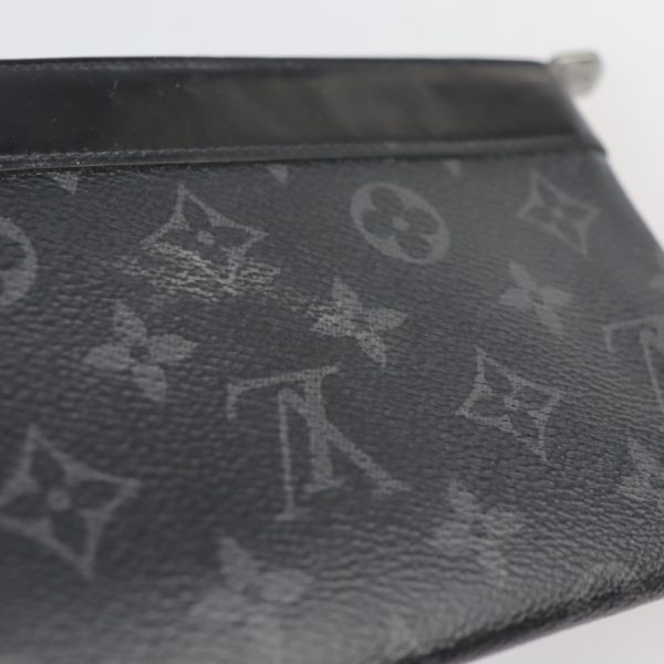 2227051001057 8 Louis Vuitton Monogram Eclipse Leather Clutch Bag Black Gray