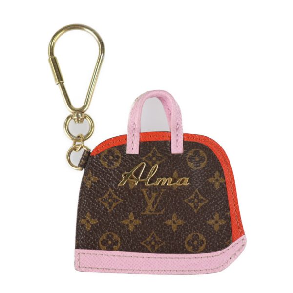 2228093002166 1 Pochette Cle BB Alma Keychain Brown Pink Red