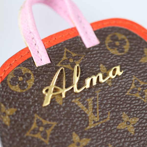 2228093002166 8 Pochette Cle BB Alma Keychain Brown Pink Red