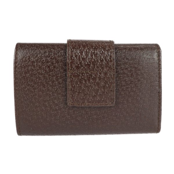 2229043001157 3 GUCCI Key Case Pigskin Dark Brown