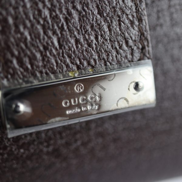 2229043001157 6 GUCCI Key Case Pigskin Dark Brown