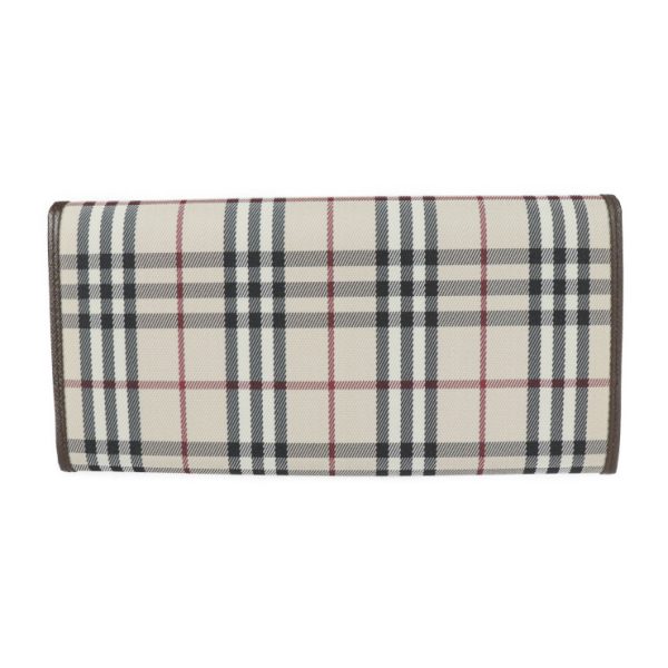 2229093007201 3 Burberry Check Canvas Leather Bifold Wallet Beige Brown