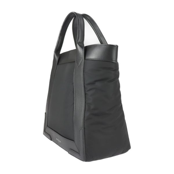 2229093010182 2 Balenciaga Cabas S Nylon Leather Tote Bag Black