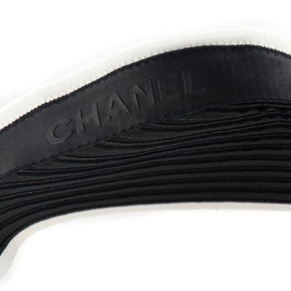 2229093010186 4 Chanel Sun Visor Listed Viscose Black White