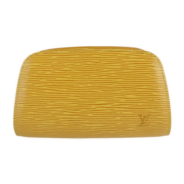 2230013008270 1 Louis Vuitton Dauphine Pm Epi Leather Cosmetic Pouch Yellow