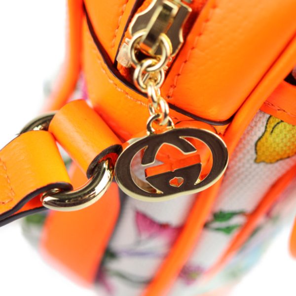 2230013008281 8 GUCCI Flora Shoulder Bag Canvas Leather Multicolor Orange