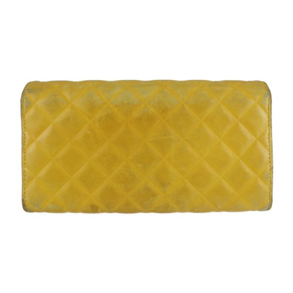 2230031001033 3 Chanel Diamond Stitch Long Wallet Leather Yellow