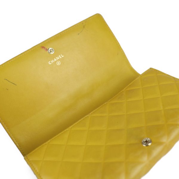 2230031001033 4 Chanel Diamond Stitch Long Wallet Leather Yellow