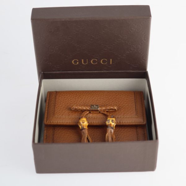 2230063007140 9 GUCCI Bamboo Bifold Wallet Leather Brown