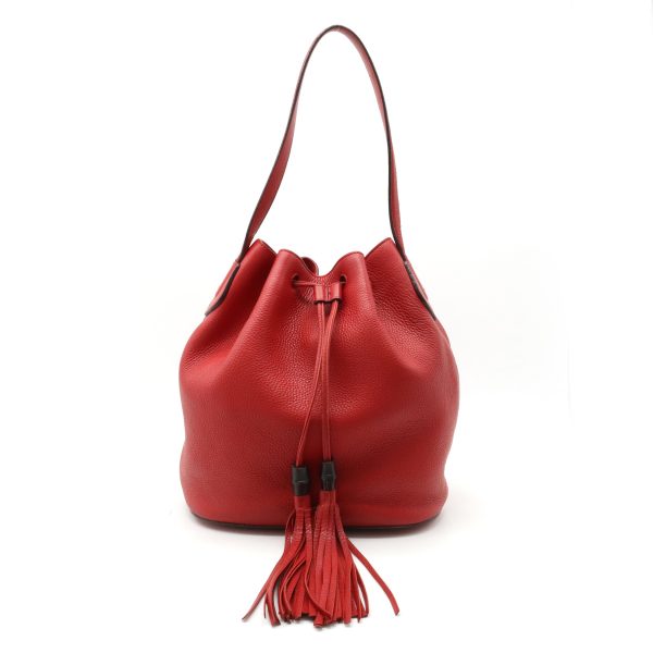 22300960 1 Gucci Bamboo Shoulder Bag Leather Red