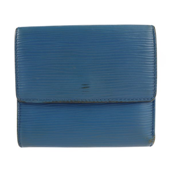 2231071002004 3 Louis Vuitton Trifold Wallet Epi Leather Blue