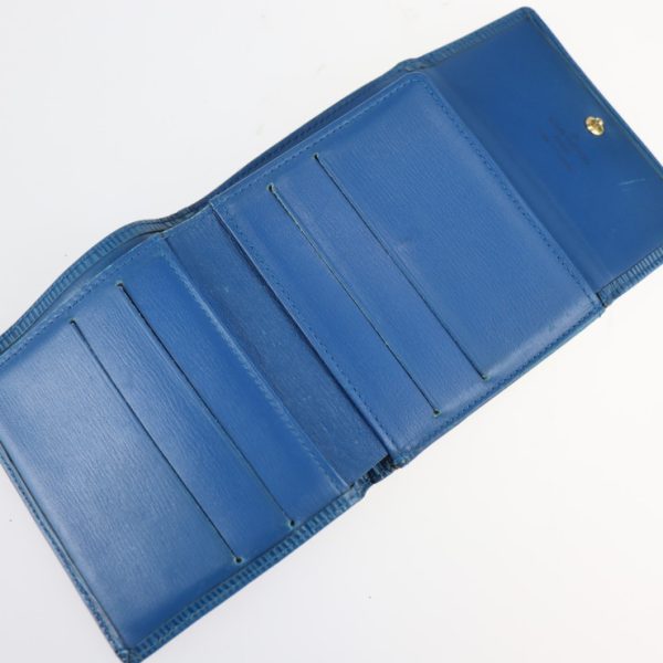 2231071002004 7 Louis Vuitton Trifold Wallet Epi Leather Blue