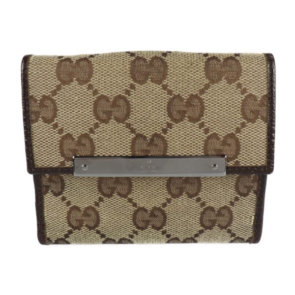 2231073008154 1 GUCCI Compact Wallet GG Canvas Beige Brown