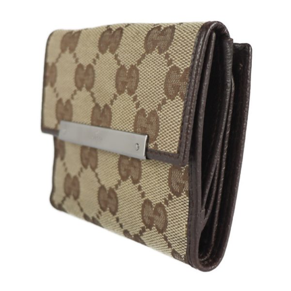 2231073008154 2 GUCCI Compact Wallet GG Canvas Beige Brown