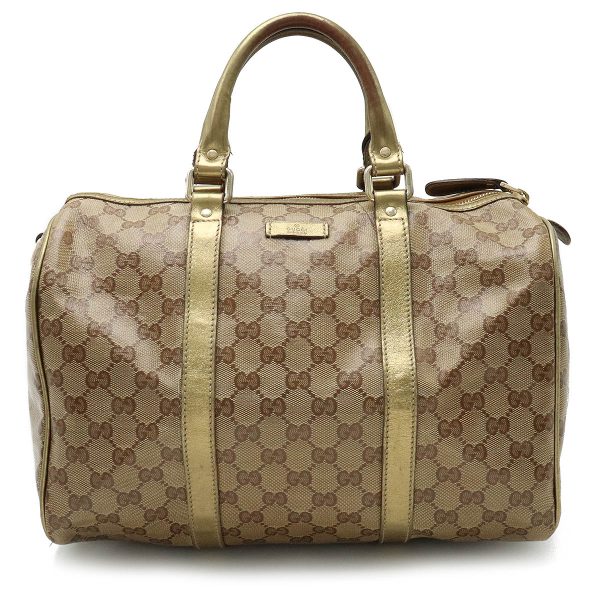 22320489 1 Gucci GG Crystal Mini Canvas Boston Bag Khaki Beige Gold