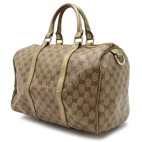 22320489 2 Gucci GG Crystal Mini Canvas Boston Bag Khaki Beige Gold