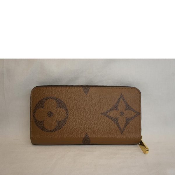 22339 2 Louis Vuitton Zippy Wallet Giant Monogram Reverse Wallet Brown