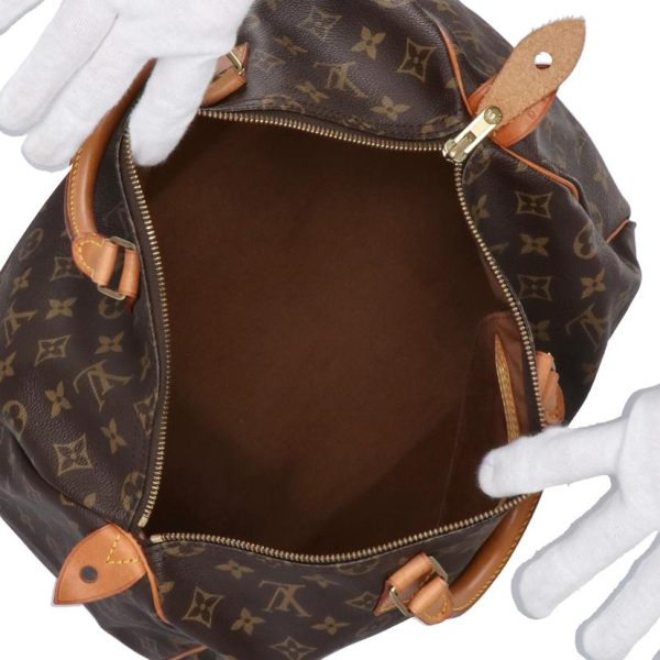 22361 5 Louis Vuitton Old Speedy 35 Monogram Handbag Brown