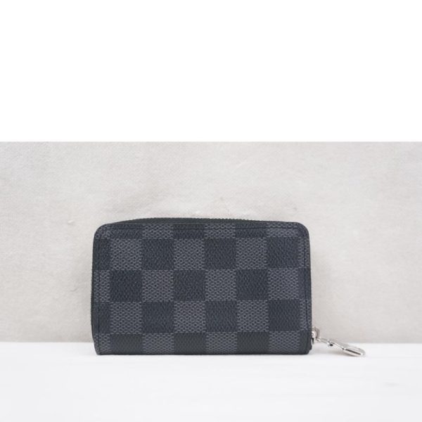 22365 2 Louis Vuitton Zippy Coin Purse Damier Graphite Wallet Black