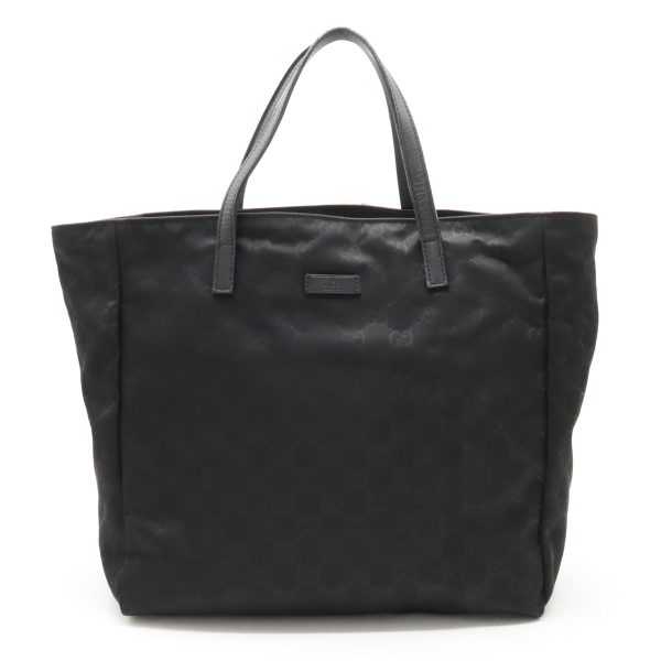 22380463 1 Gucci GG Nylon Tote Bag Leather Black