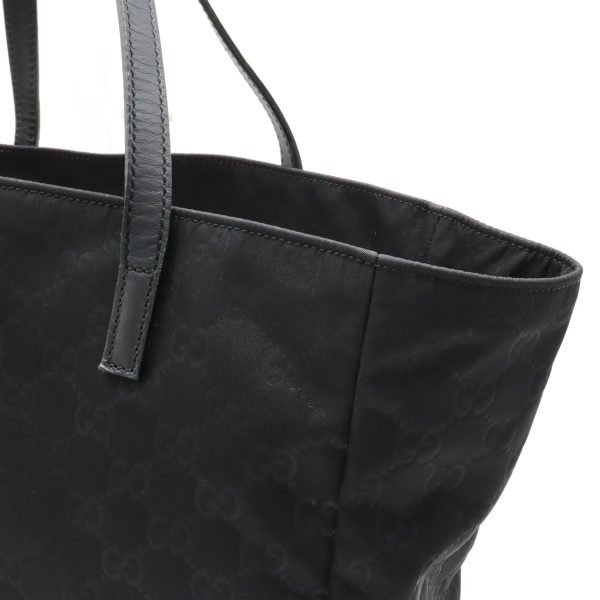 22380463 6 Gucci GG Nylon Tote Bag Leather Black