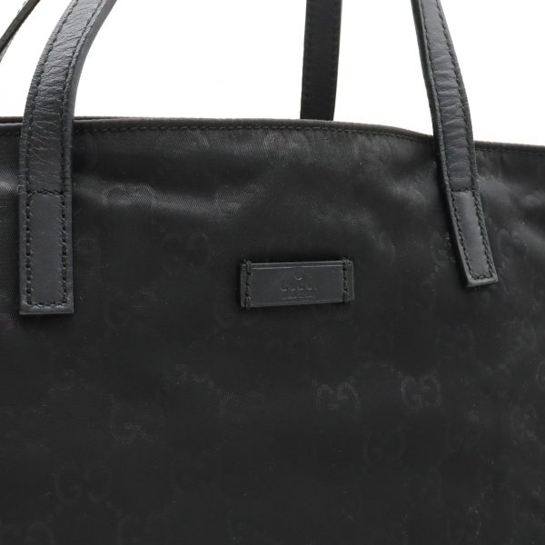 22380463 7 Gucci GG Nylon Tote Bag Leather Black