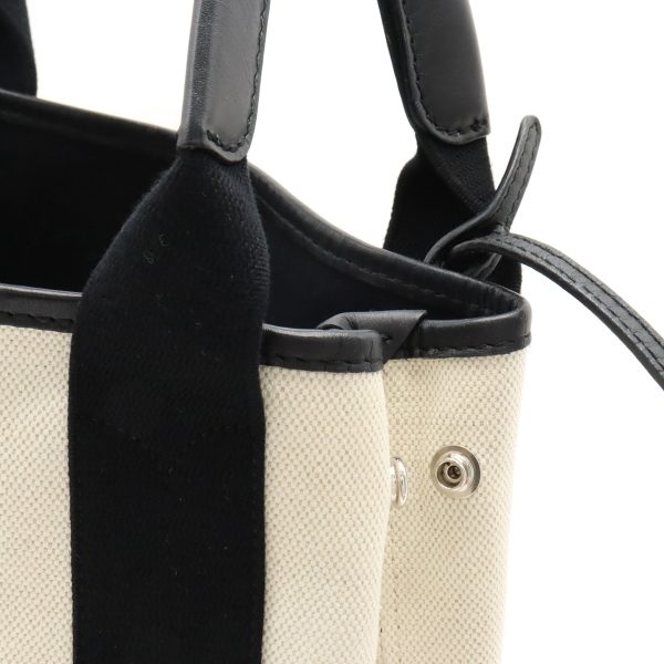 22380978 6 Balenciaga Navy Cabas XS Canvas Tote Bag Ivory Black