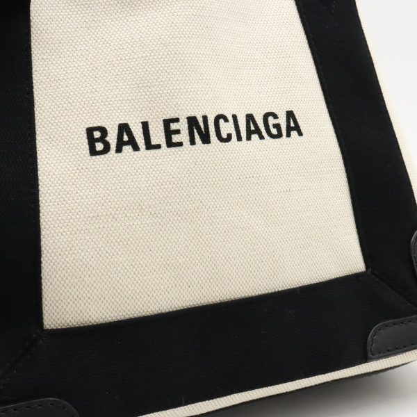 22380978 7 Balenciaga Navy Cabas XS Canvas Tote Bag Ivory Black